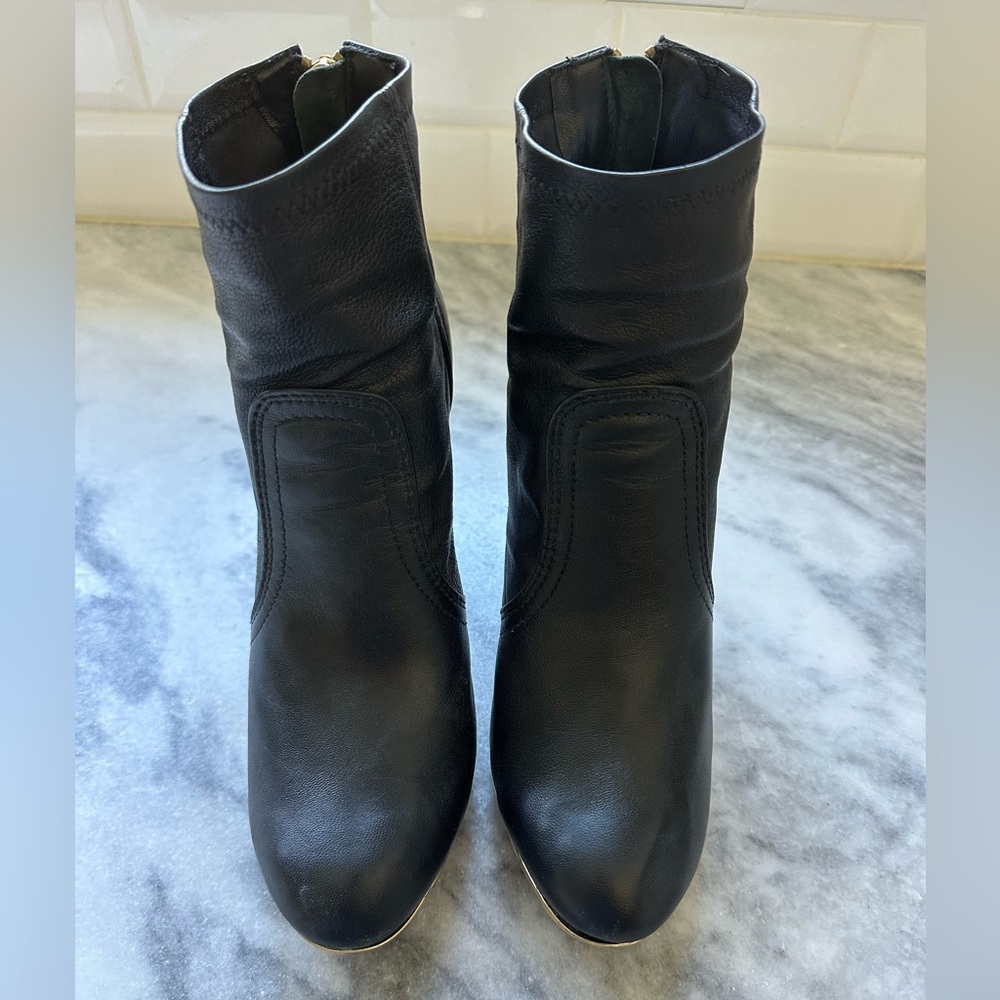 Elegant Black Leather Ankle Boots